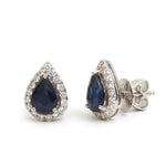 Blue Sapphire Diamond Earrings
