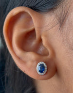 Blue Sapphire Diamond Earrings