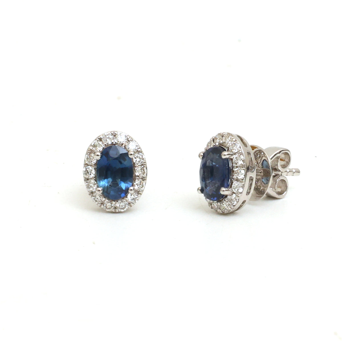Blue Sapphire Diamond Earrings