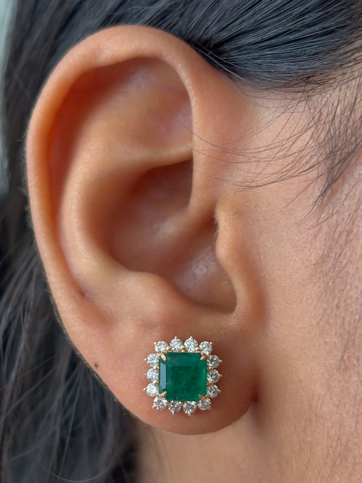 Emerald Diamond Earrings