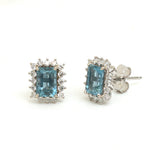 Aquamarine Diamond Earrings