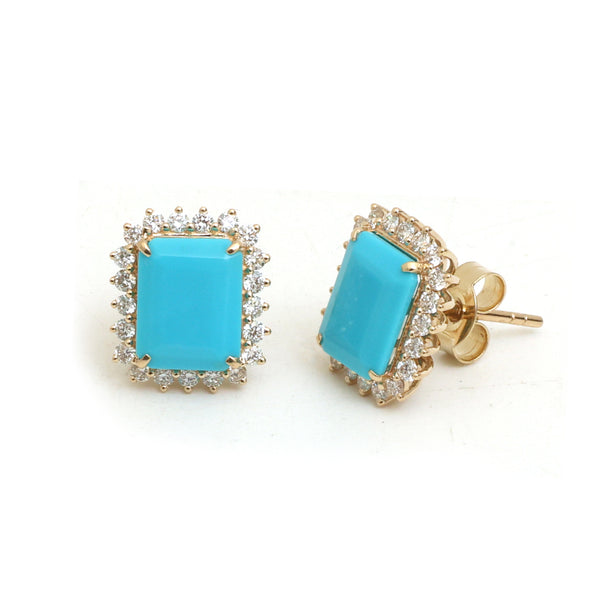 Turquoise Diamond Earrings