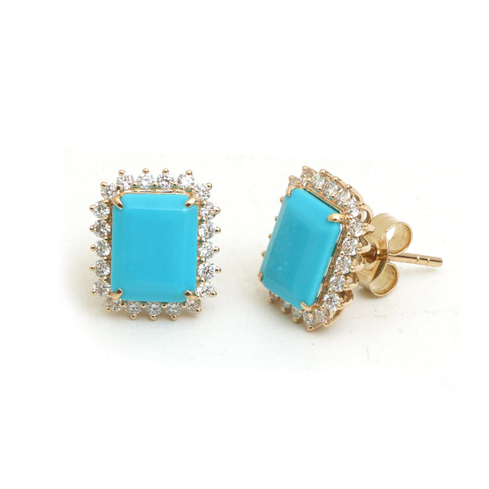 Turquoise Diamond Earrings
