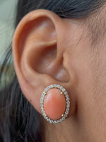 Coral Diamond Earrings