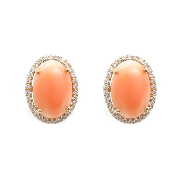 Coral Diamond Earrings