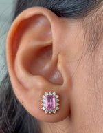 Pink Sapphire Diamond Earrings