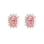 Pink Sapphire Diamond Earrings