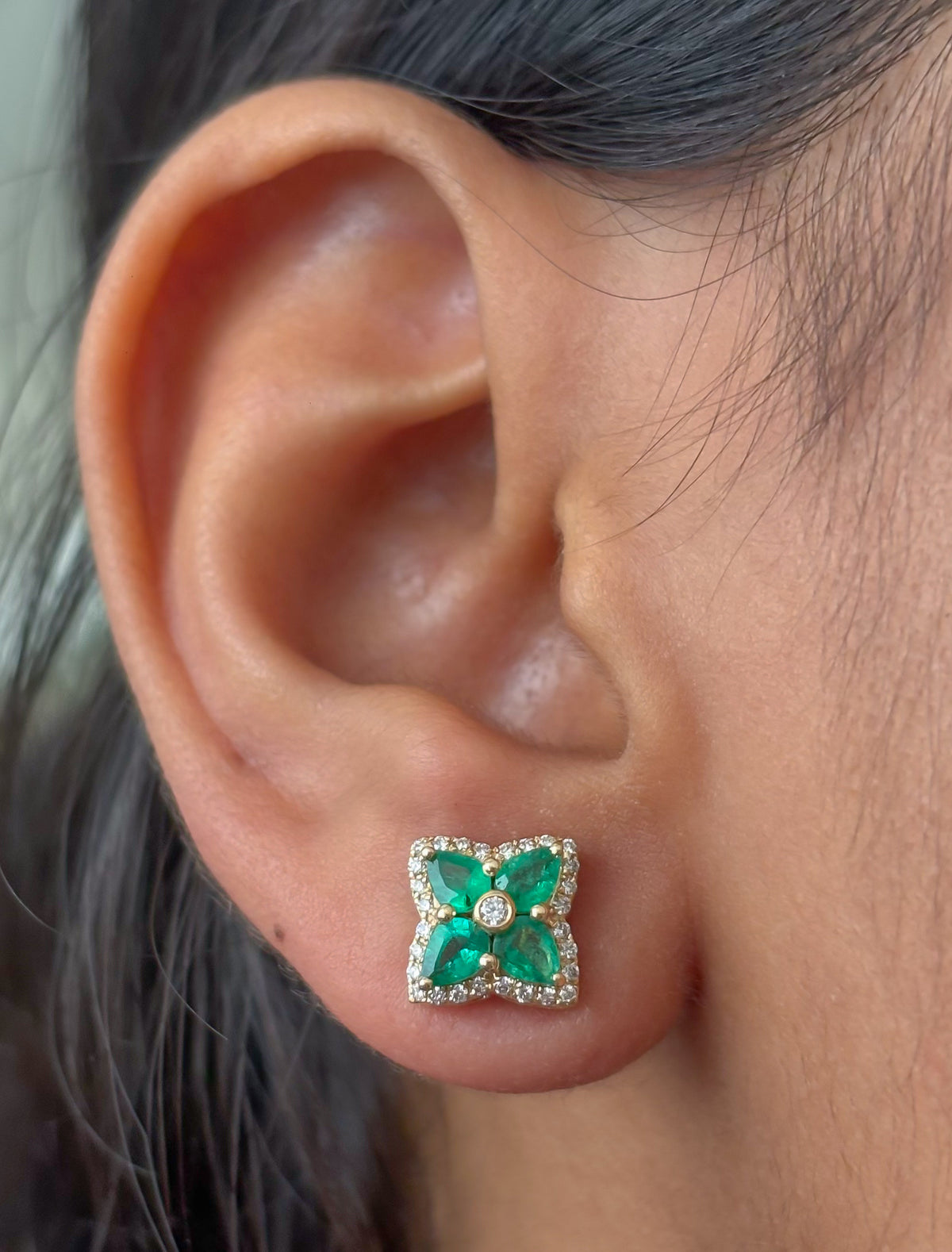 Emerald Diamond Earrings