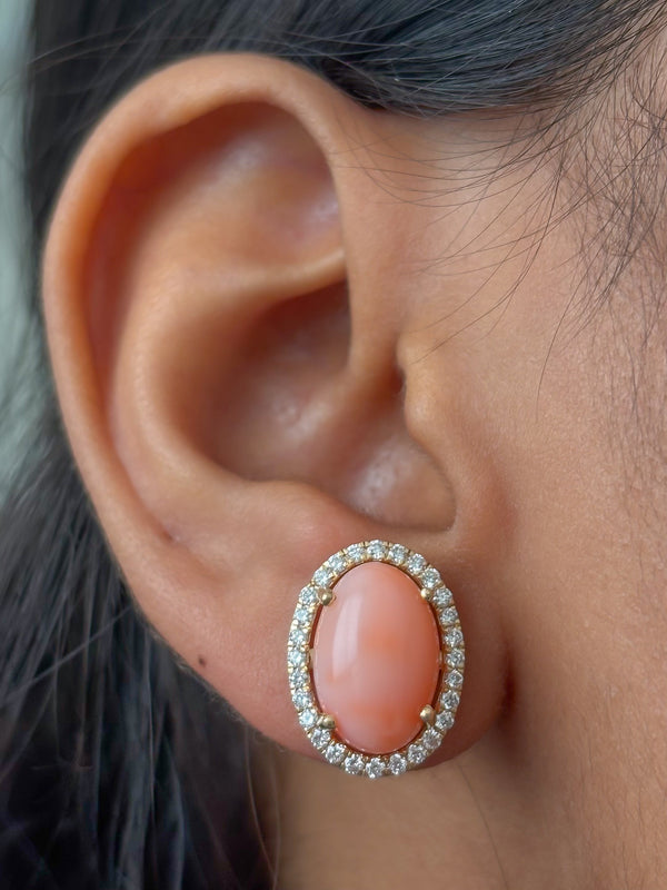 Coral Diamond Earrings