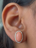 Coral Diamond Earrings