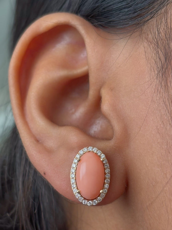 Coral Diamond Earrings