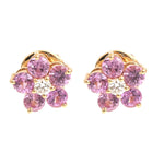 Pink Sapphire Diamond Earrings
