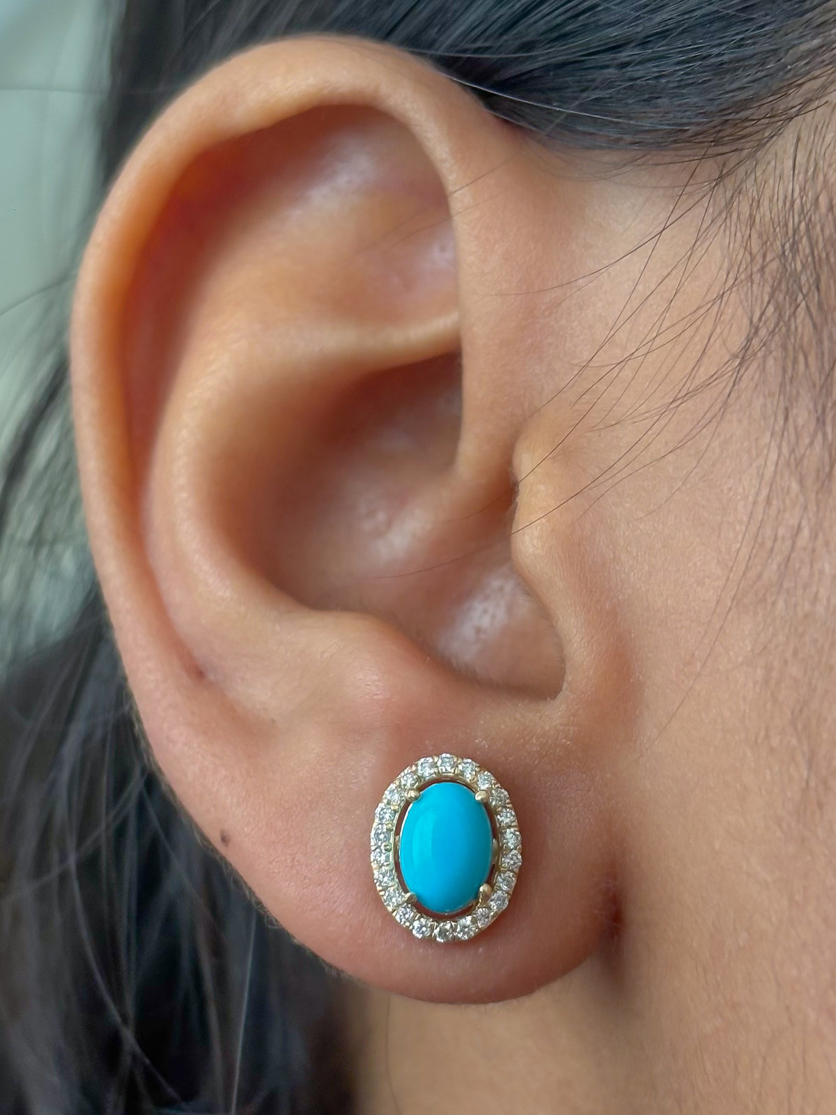 Turquoise Diamond Earrings