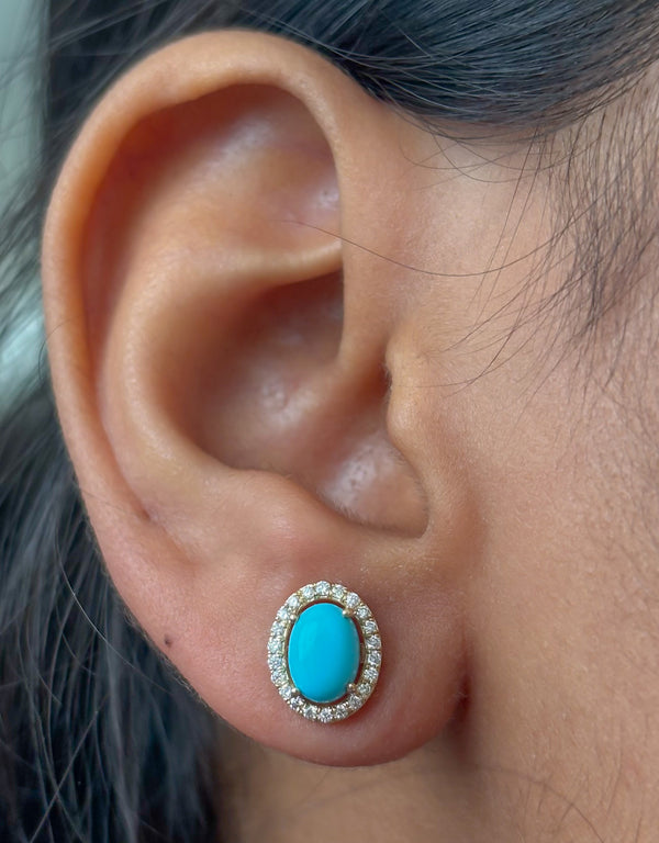 Turquoise Diamond Earrings