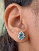 Aquamarine Diamond Earrings