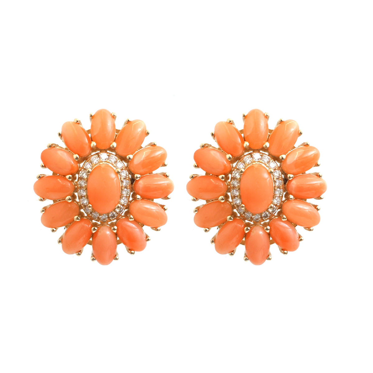 Coral Diamond Earrings