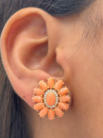 Coral Diamond Earrings