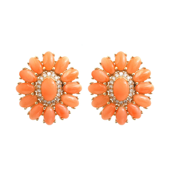 Coral Diamond Earrings