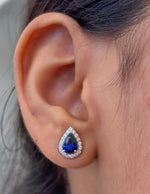 Blue Sapphire Diamond Earrings