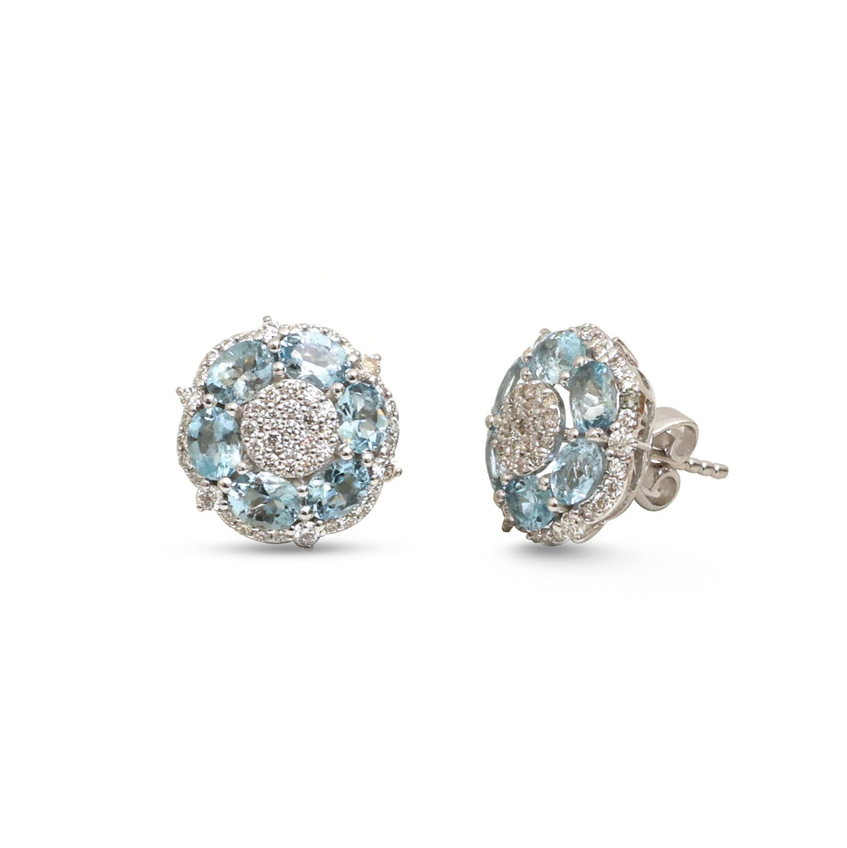 Aquamarine Diamond Earrings