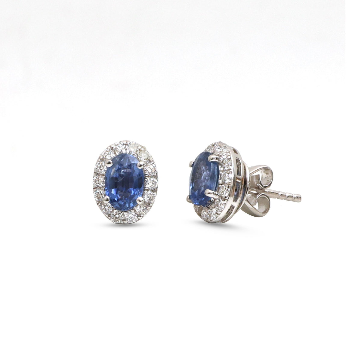 Blue Sapphire Diamond Earrings