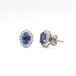 Blue Sapphire Diamond Earrings