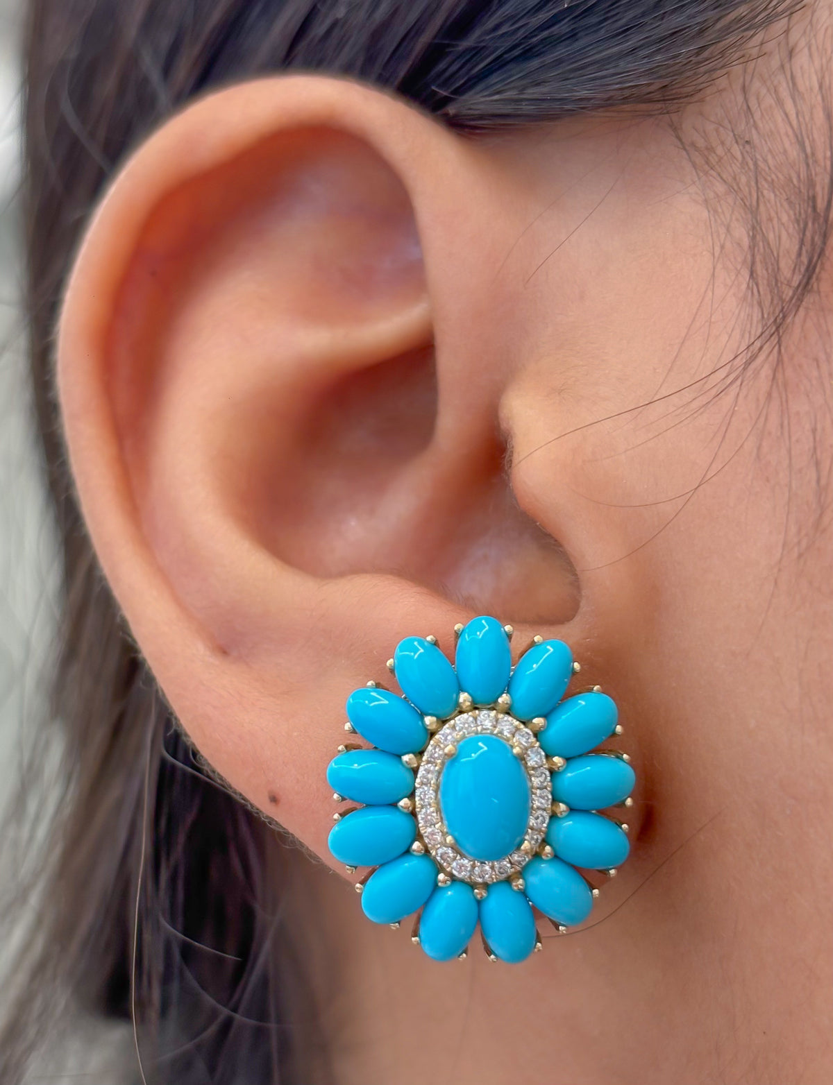 Turquoise Diamond Earrings