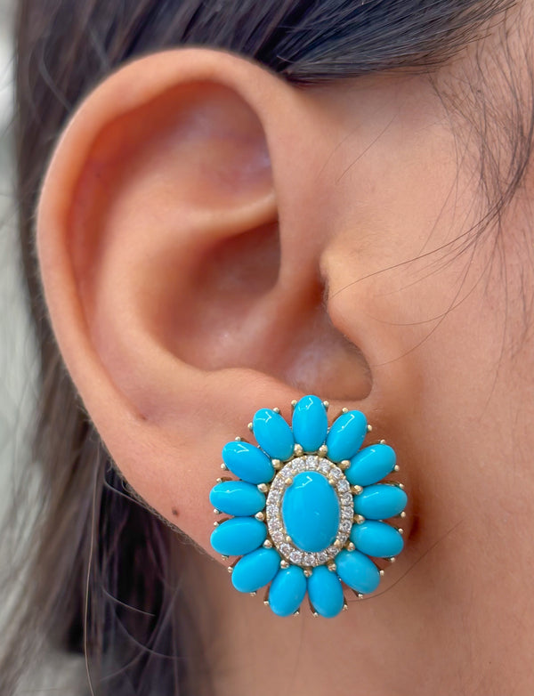 Turquoise Diamond Earrings