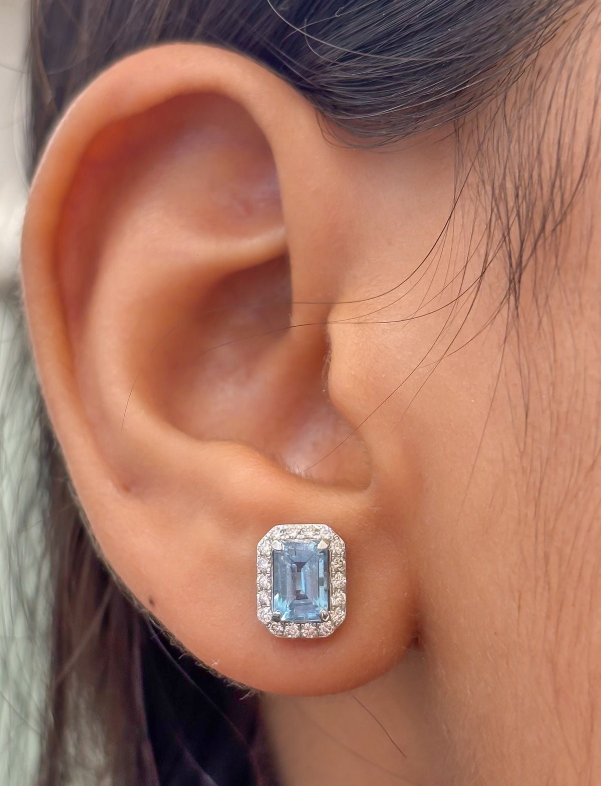 Aquamarine Diamond Earrings