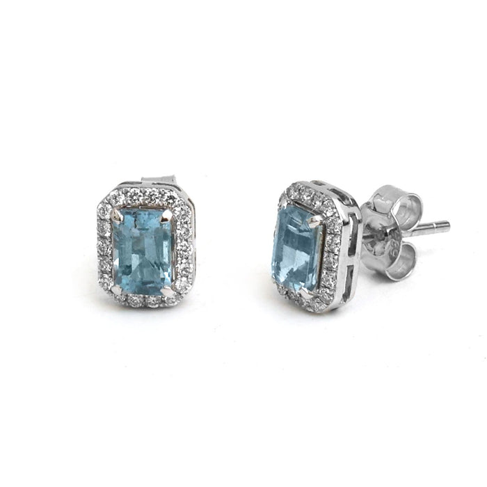 Aquamarine Diamond Earrings