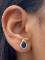 Blue Sapphire Diamond Earrings