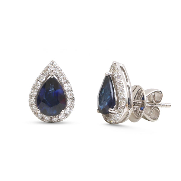 Blue Sapphire Diamond Earrings