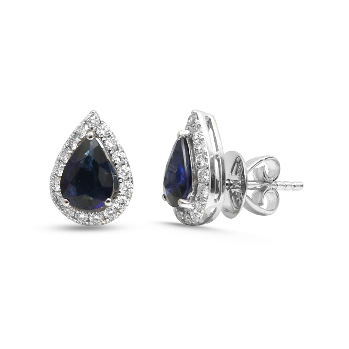 Blue Sapphire Diamond Earrings