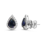 Blue Sapphire Diamond Earrings