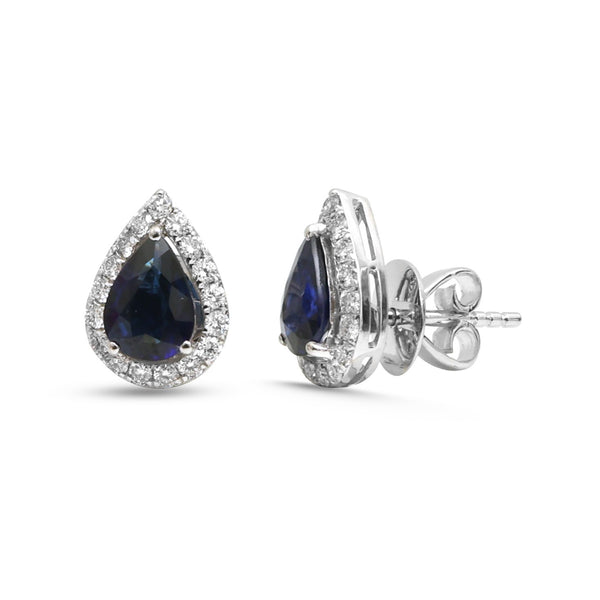 Blue Sapphire Diamond Earrings