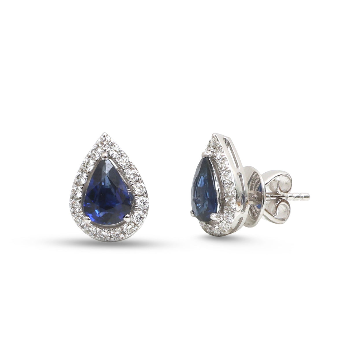 Blue Sapphire Diamond Earrings