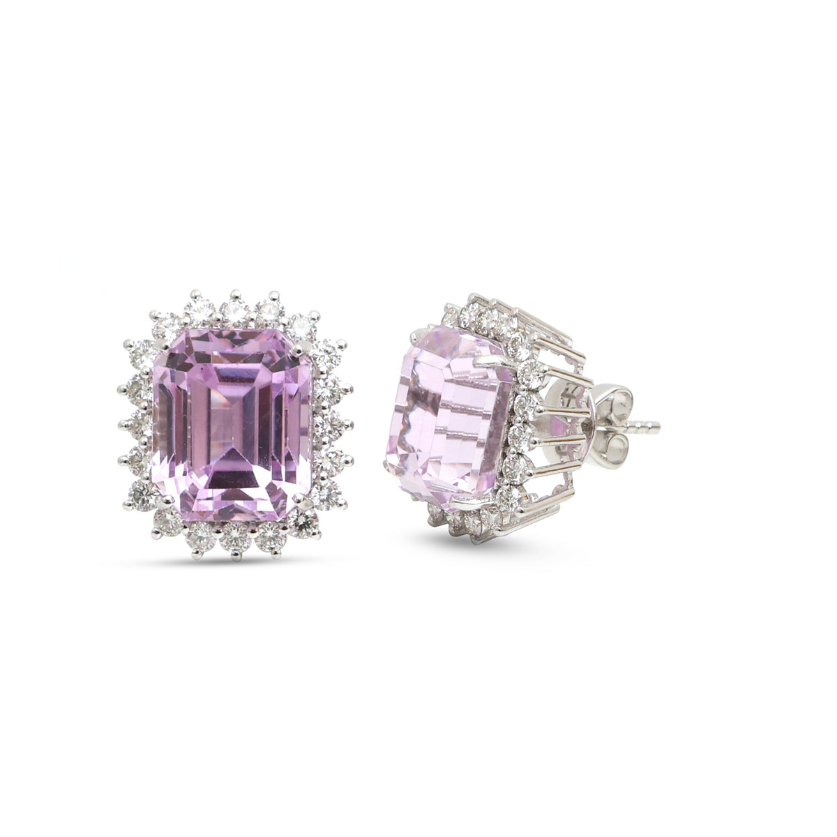 Kunzite Diamond Earrings