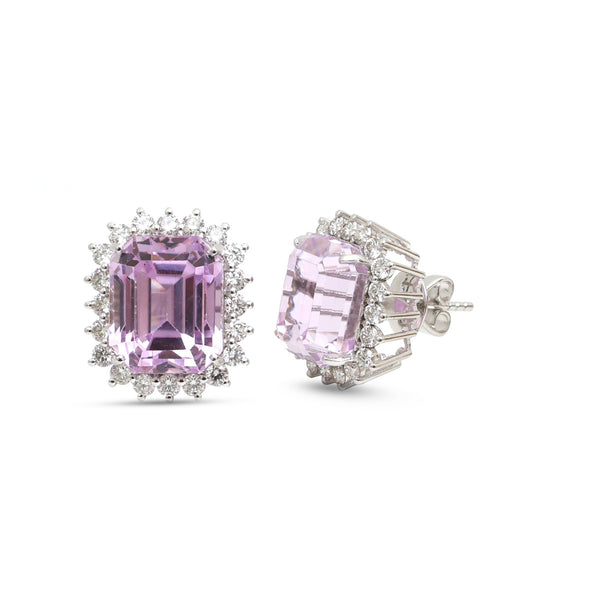 Kunzite Diamond Earrings