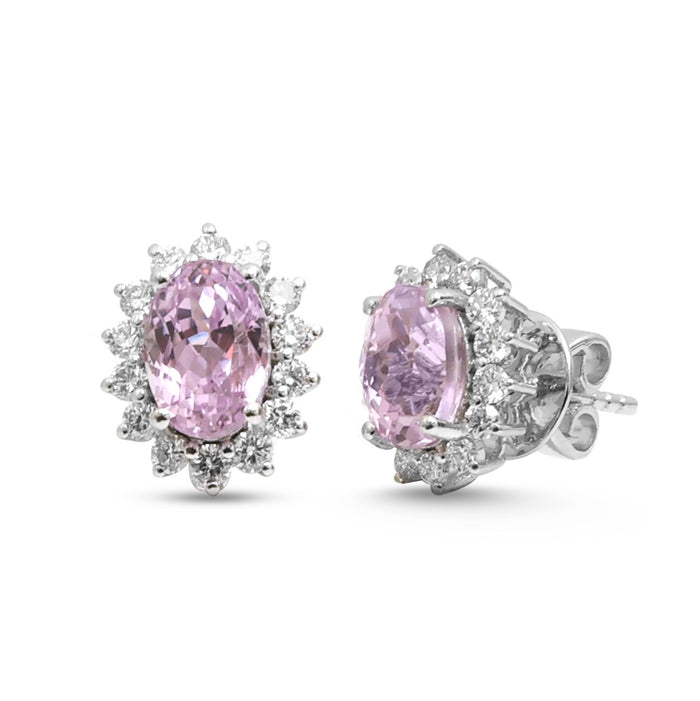 Kunzite Diamond Earrings