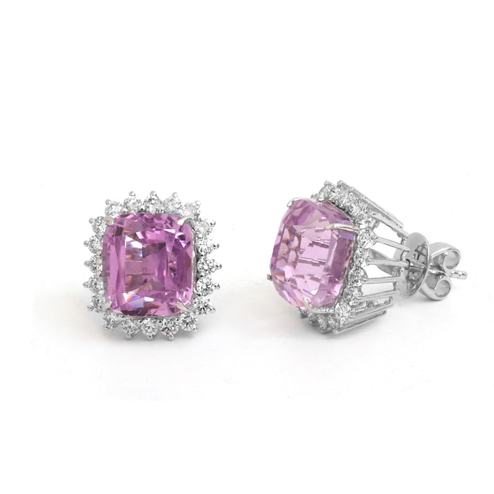 Kunzite Diamond Earrings