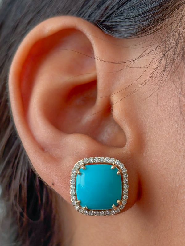 Turquoise Diamond Earrings