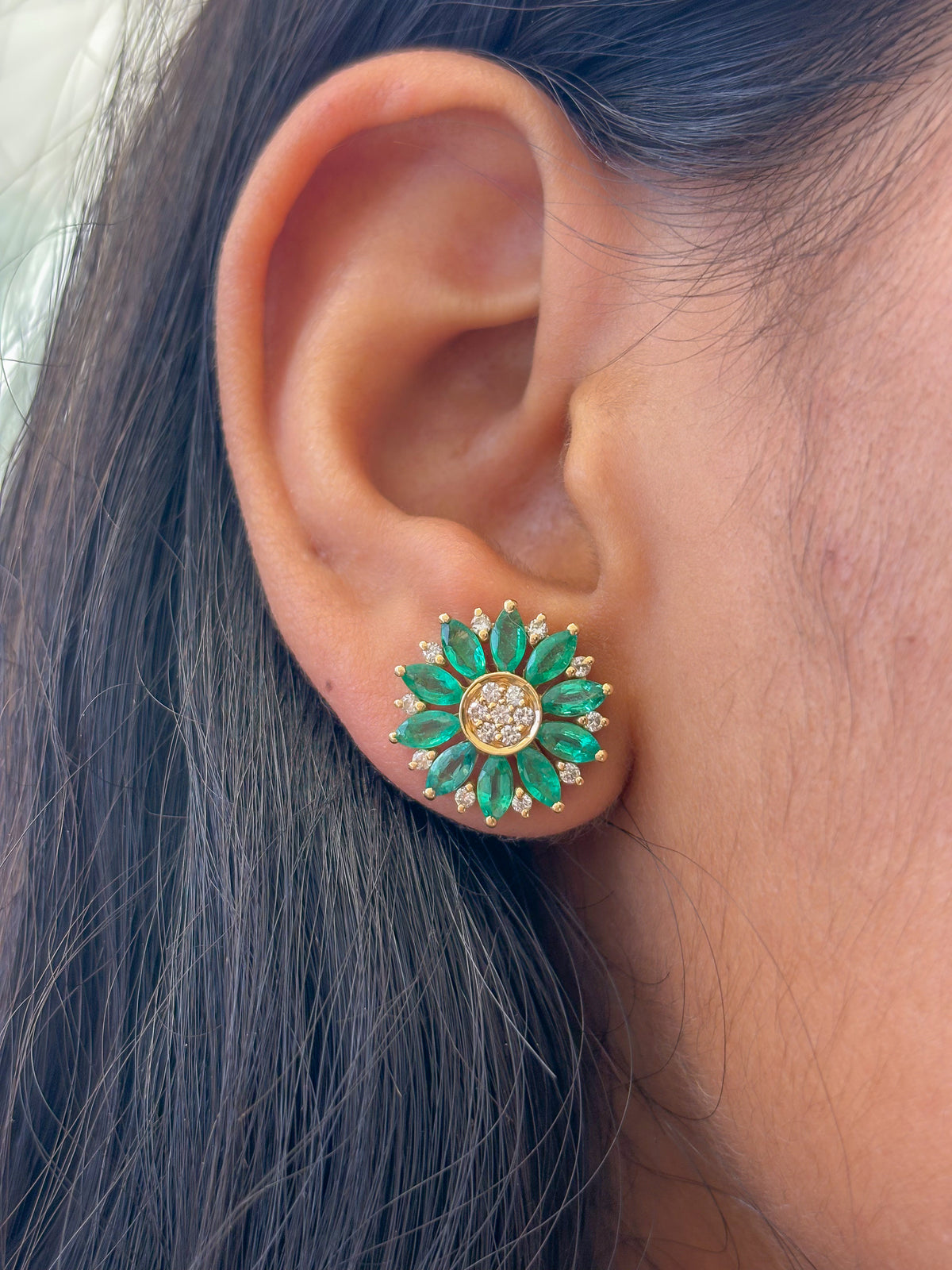 Emerald Diamond Earrings