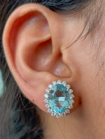 Aquamarine Diamond Earrings