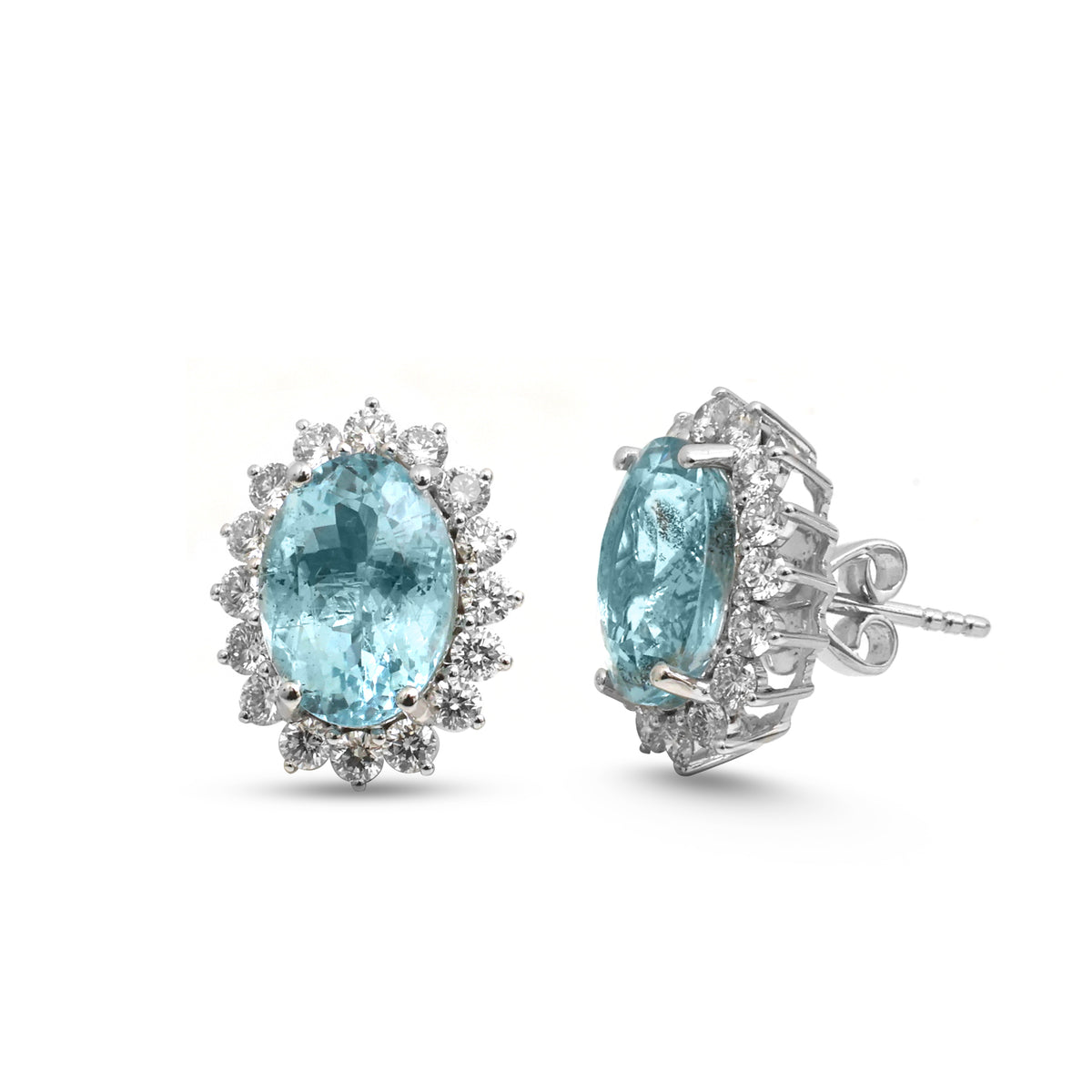 Aquamarine Diamond Earrings