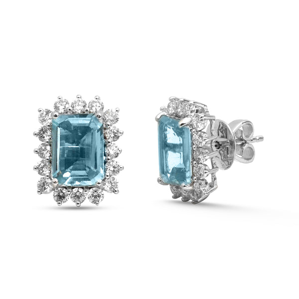 Aquamarine Diamond Earrings