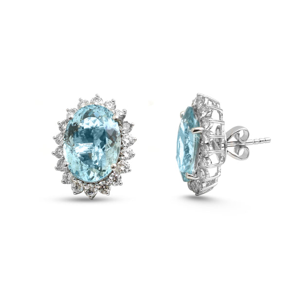 Aquamarine Diamond Earrings