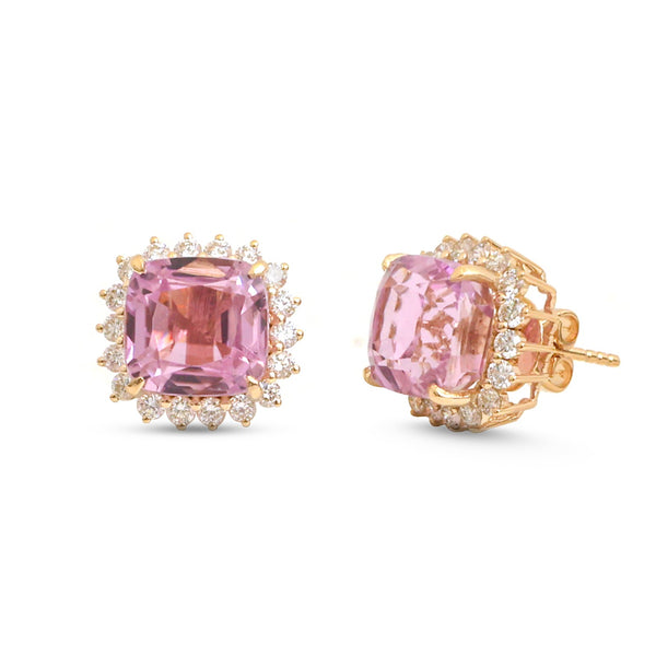 Kunzite Diamond Earrings