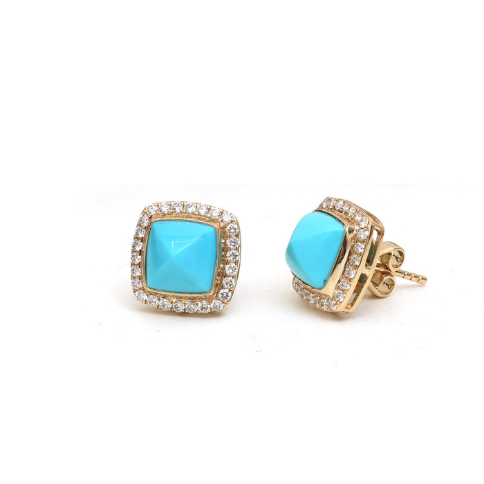 Turquoise Diamond Earrings
