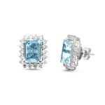 Aquamarine Diamond Earrings