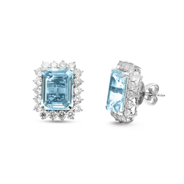 Aquamarine Diamond Earrings